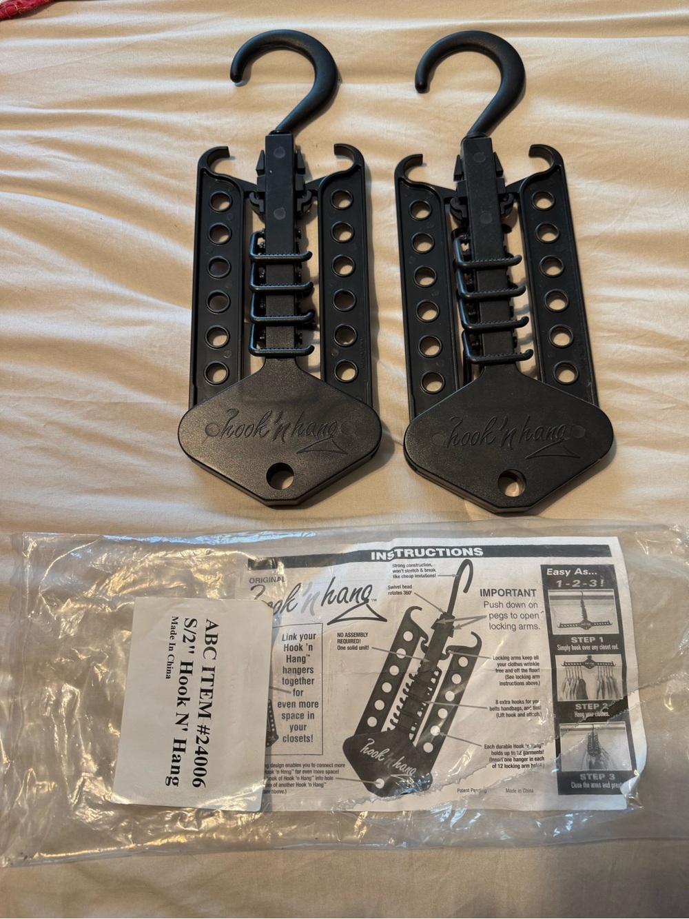 Space-Saving Multi-Slot Hangers – Black, 2-Pack